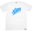 Nuyrican White T shirt blue writting
